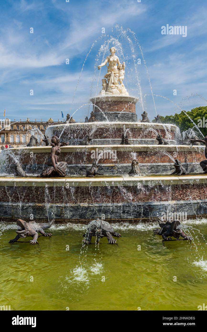 Fontana di Latona a Herrenchiemsee Foto Stock