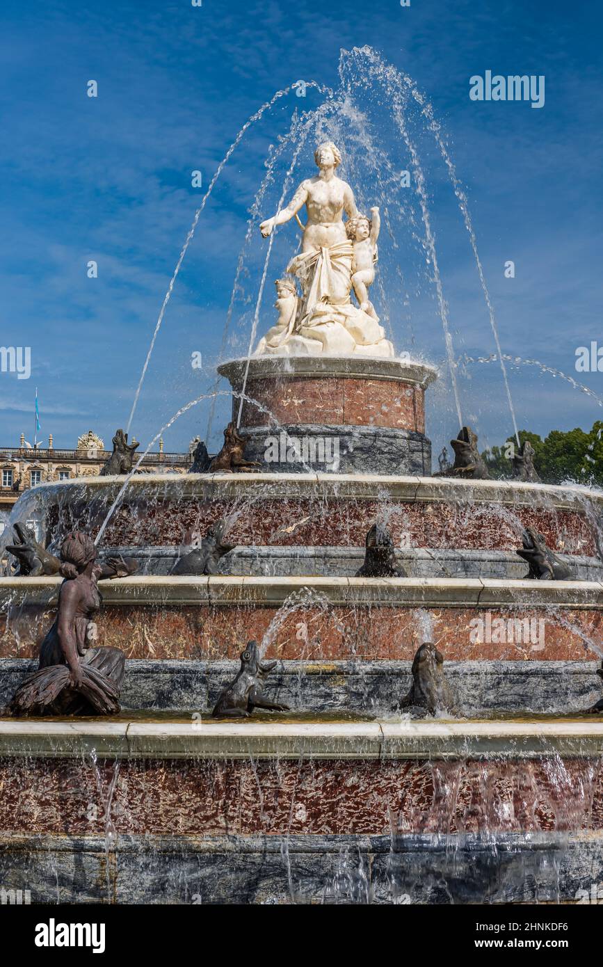 Fontana di Latona a Herrenchiemsee Foto Stock