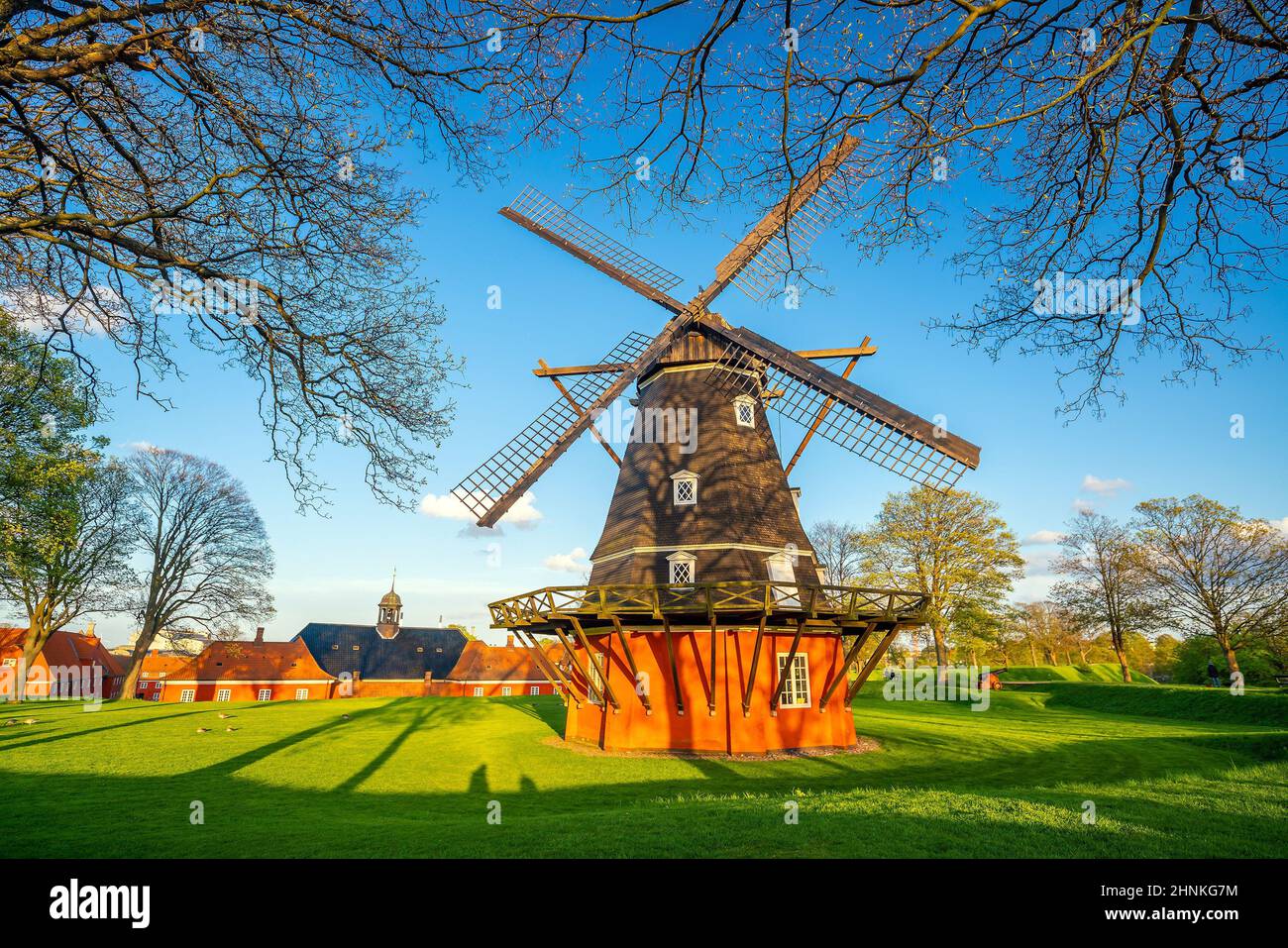 Vista della cittadella di Kastellet a Copenhagen, Danimarca. Foto Stock