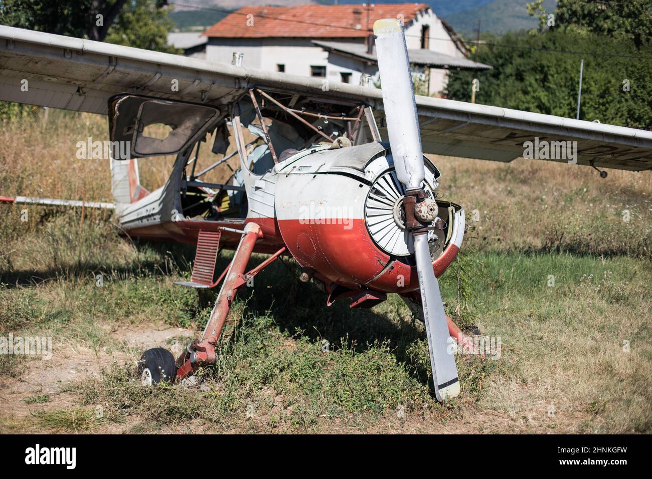 Aeroplano d'epoca abbandonato Foto Stock