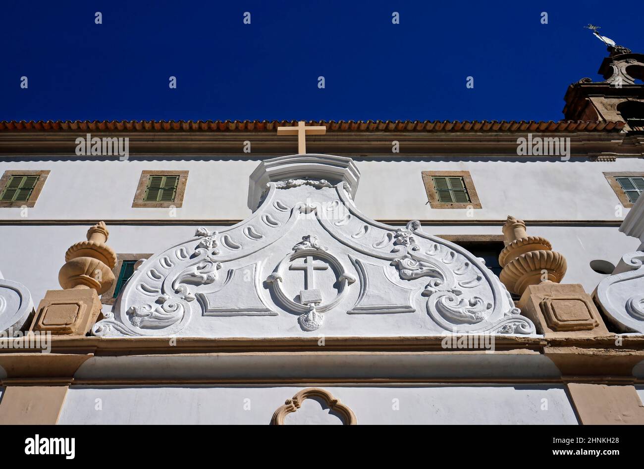 Antico convento barocco frontone, Rio de Janeiro Foto Stock