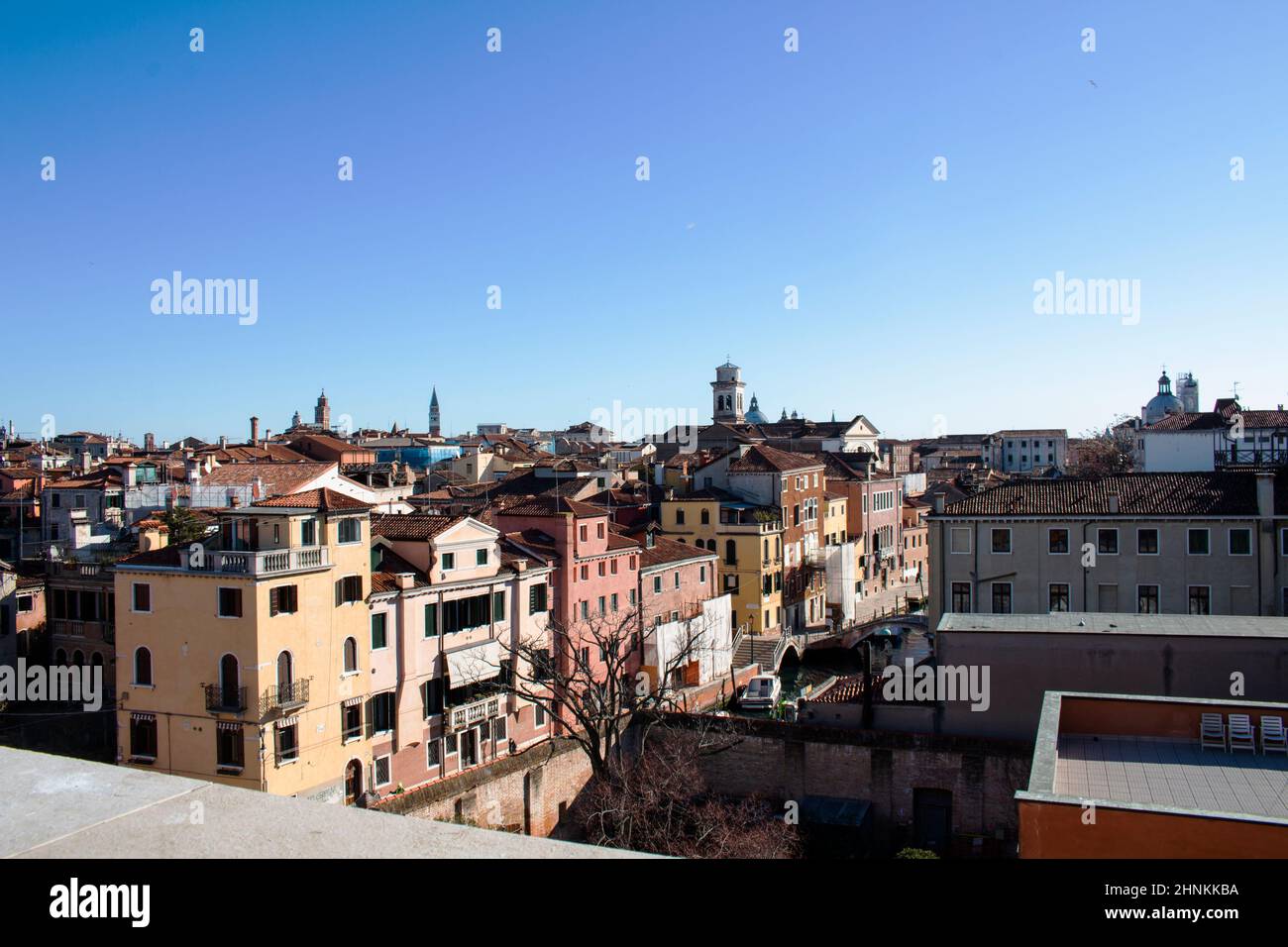 Vista dall'alto balcone di venezia Foto Stock