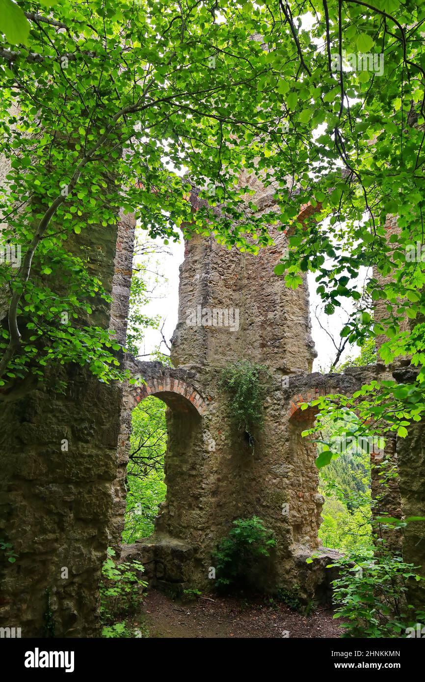 Le rovine del castello di Neckarburg vicino a Rottweil Foto Stock