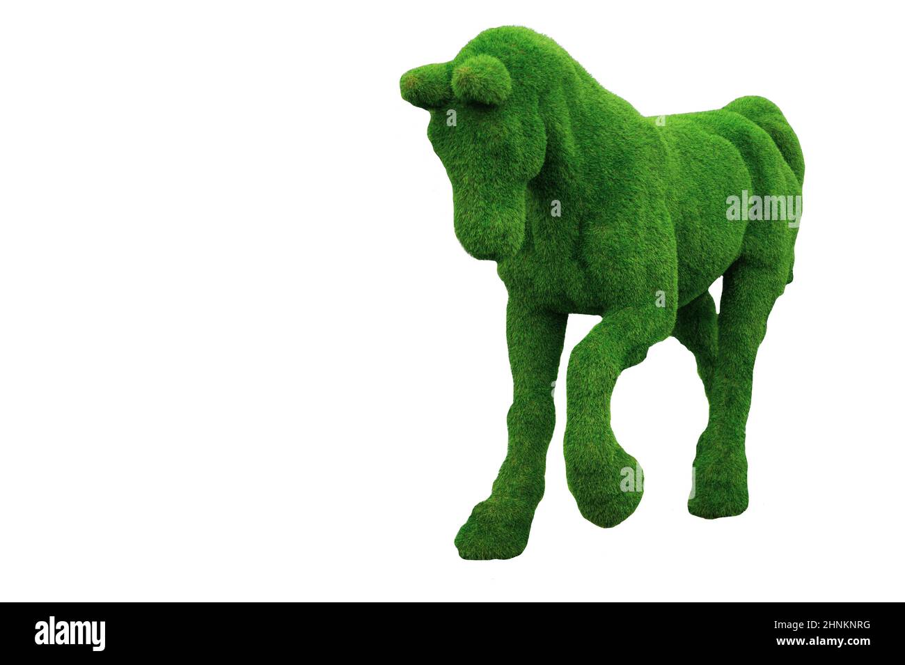 Cespuglio a forma di cavallo. Arbusto in forma di animale. Clip art Foto Stock
