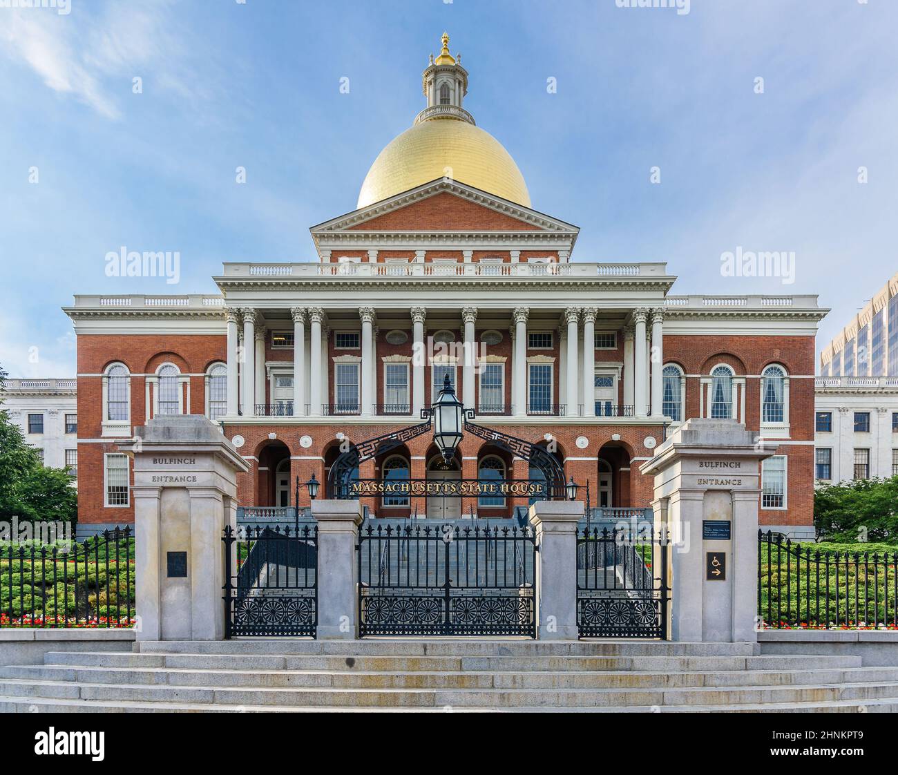 Il Massachusetts State House è la capitale dello stato e sede del governo per il Commonwealth of Massachusetts Foto Stock