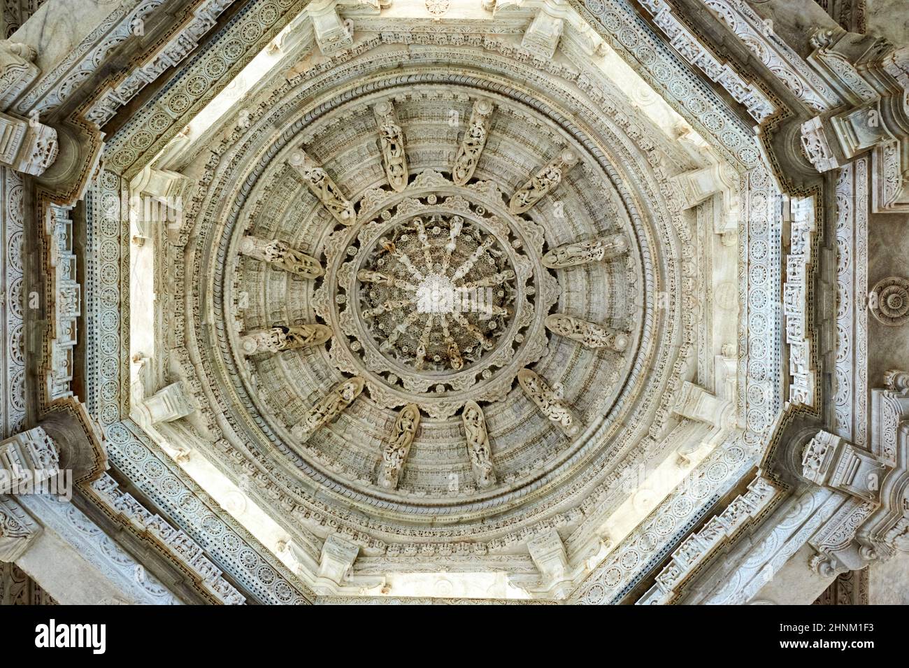 India Rajasthan. Jain Old Temples a Ranakpur Foto Stock