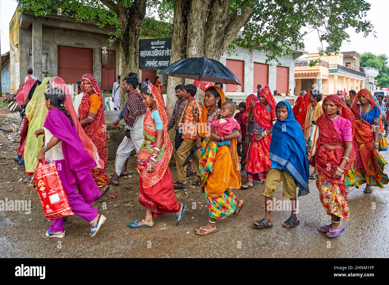 India Rajasthan. Un raduno di protesta a Ranakpur Foto Stock