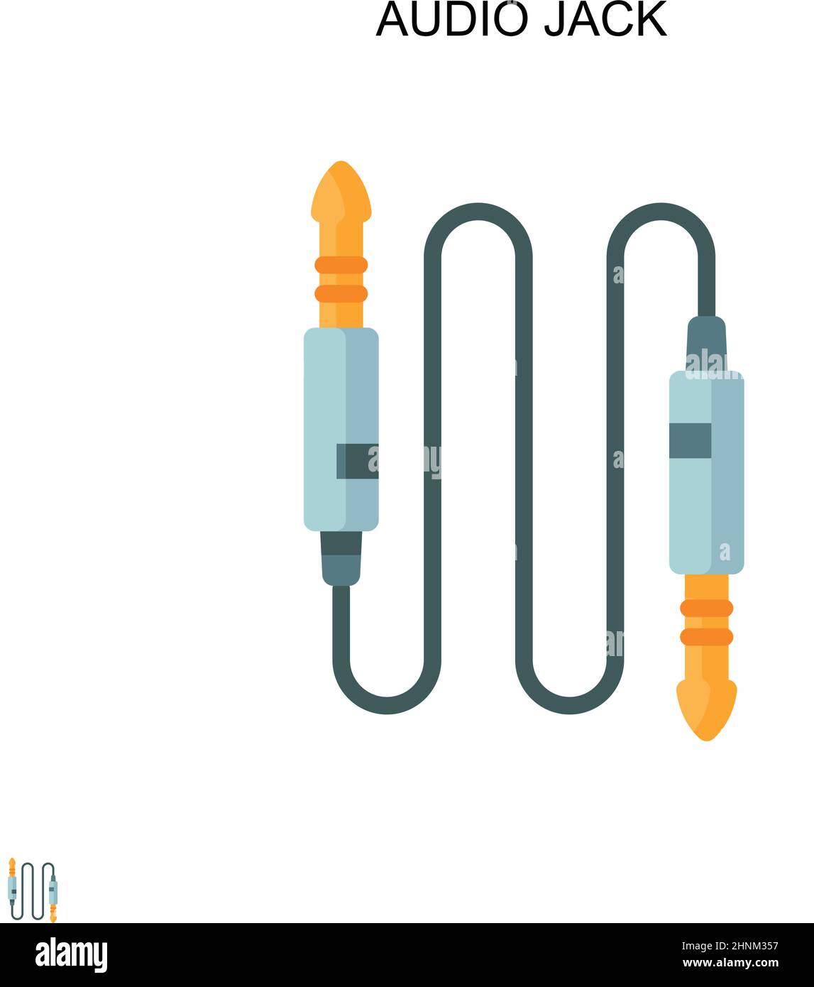Jack audio icona vettore semplice. Modello di disegno del simbolo di illustrazione per l'elemento dell'interfaccia utente mobile Web. Illustrazione Vettoriale