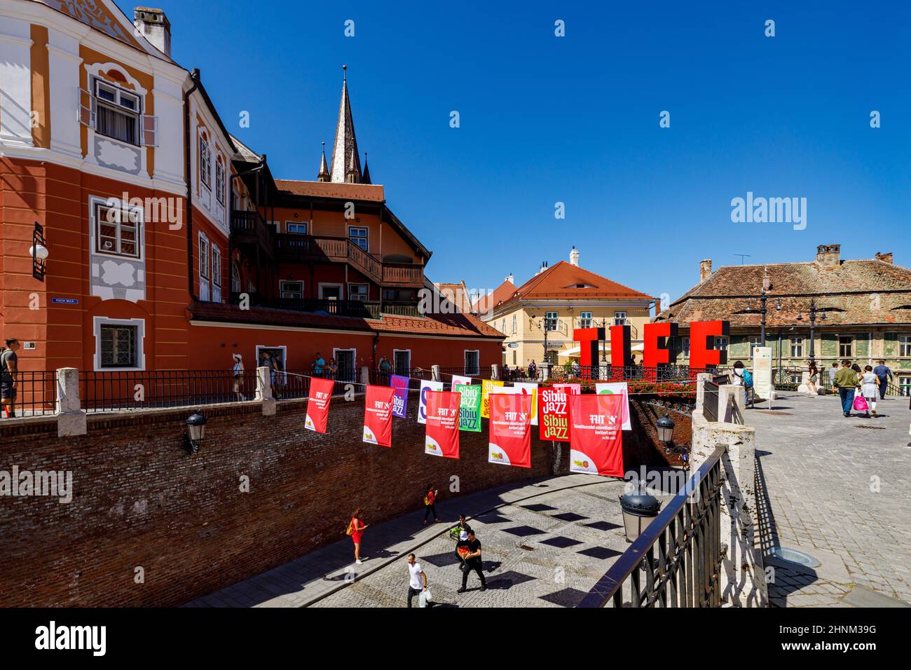 Il Ponte di si trova a Sibiu in Romania Foto Stock