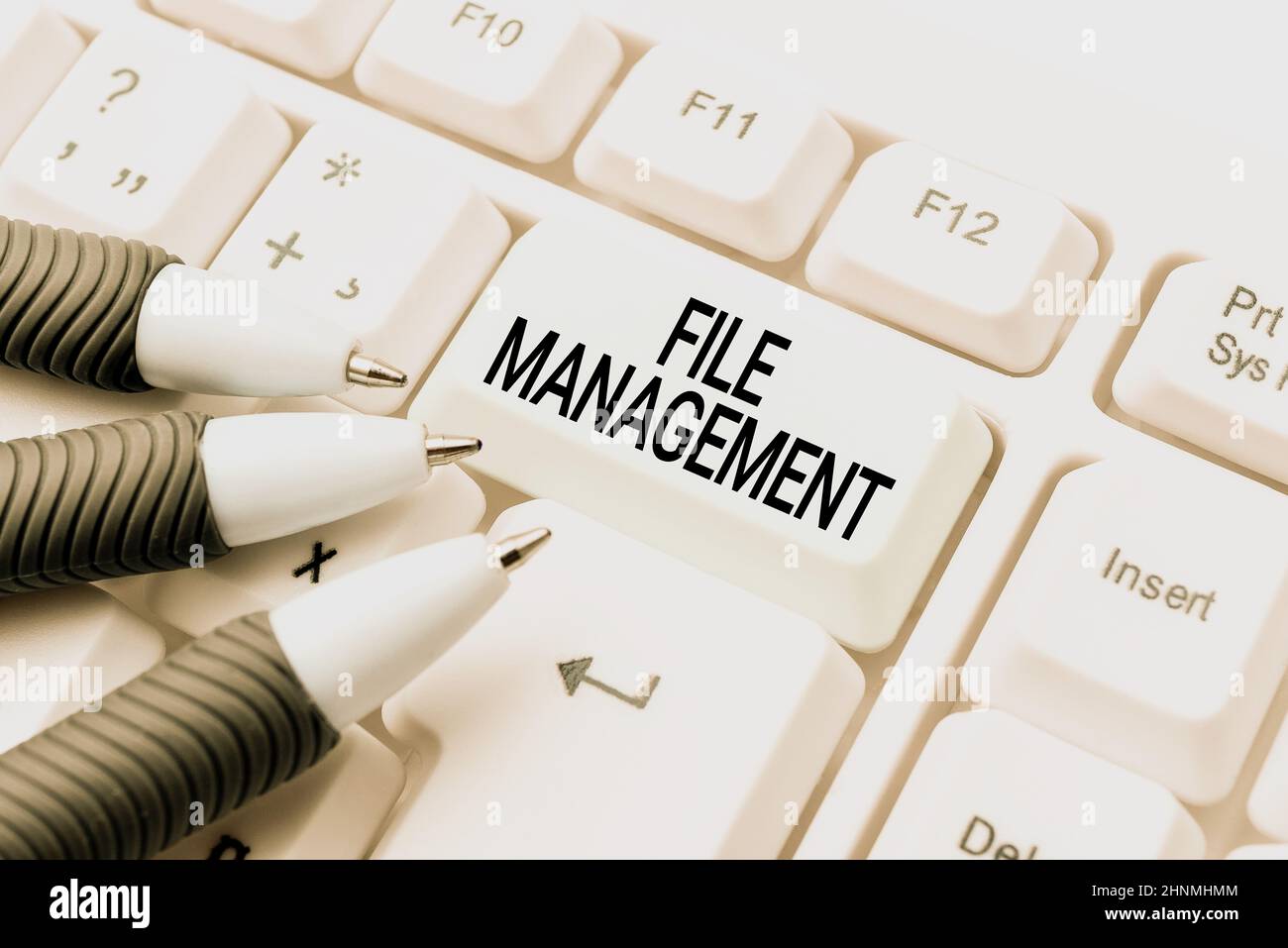 Scrittura manuale di sign file Management, Word per il programma per computer che fornisce l'interfaccia utente per la gestione dei dati Pubblicazione typewritten Fantasy Short Story, T Foto Stock