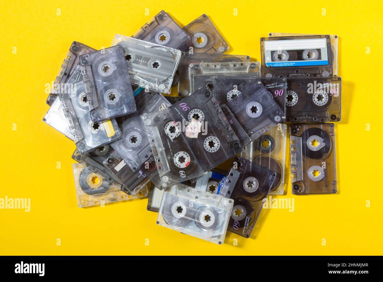 pile di cassette audio compatte Foto Stock