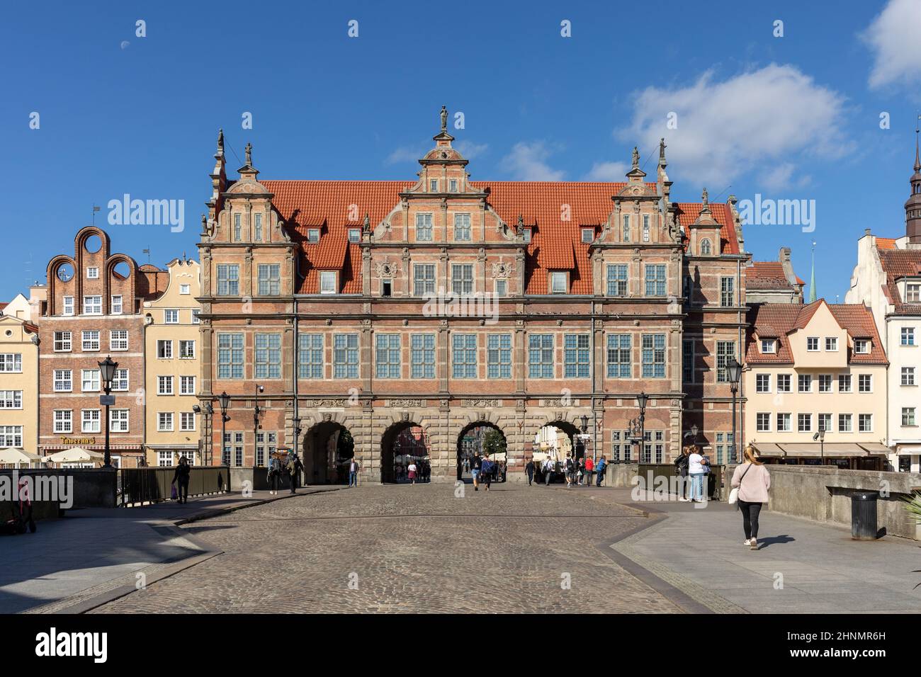 La porta verde di Gdańsk, Polonia, Foto Stock