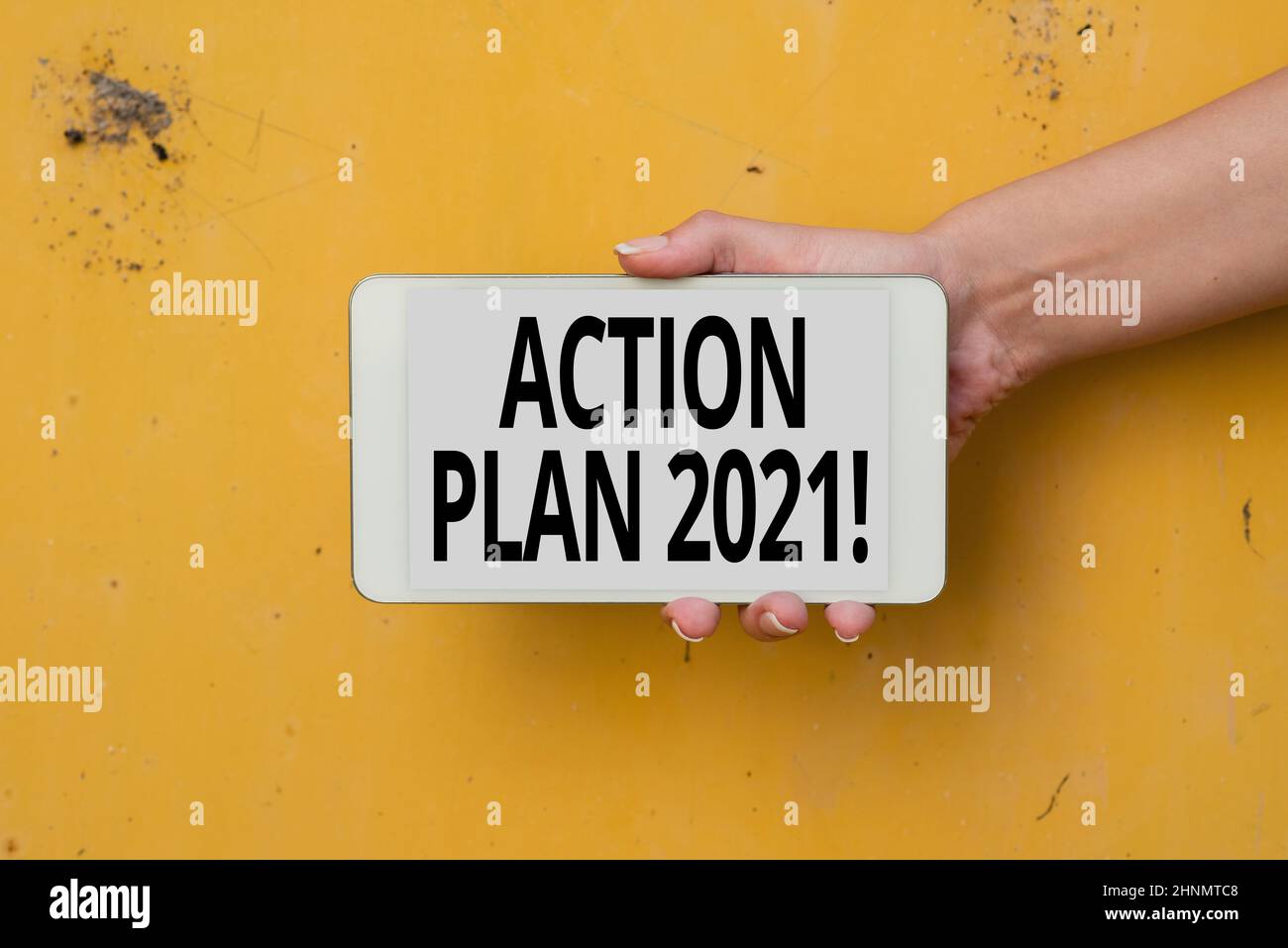 Didascalia concettuale piano d'azione 2021, Word per la strategia proposta o il corso d'azione per l'anno in corso le funzionalità di chiamata vocale e video che si connettono Foto Stock