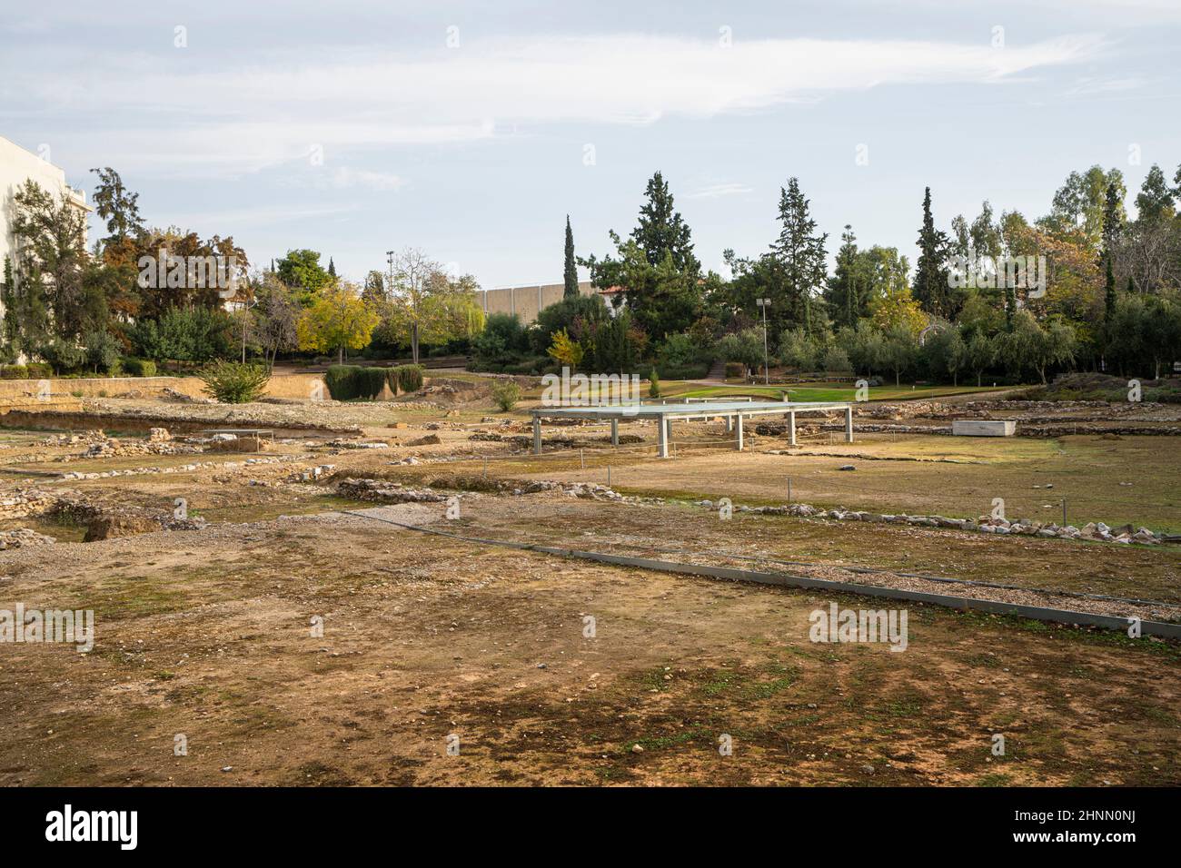 Sito archeologico di Aristotele Lyceum ad Atene, Grecia Foto Stock