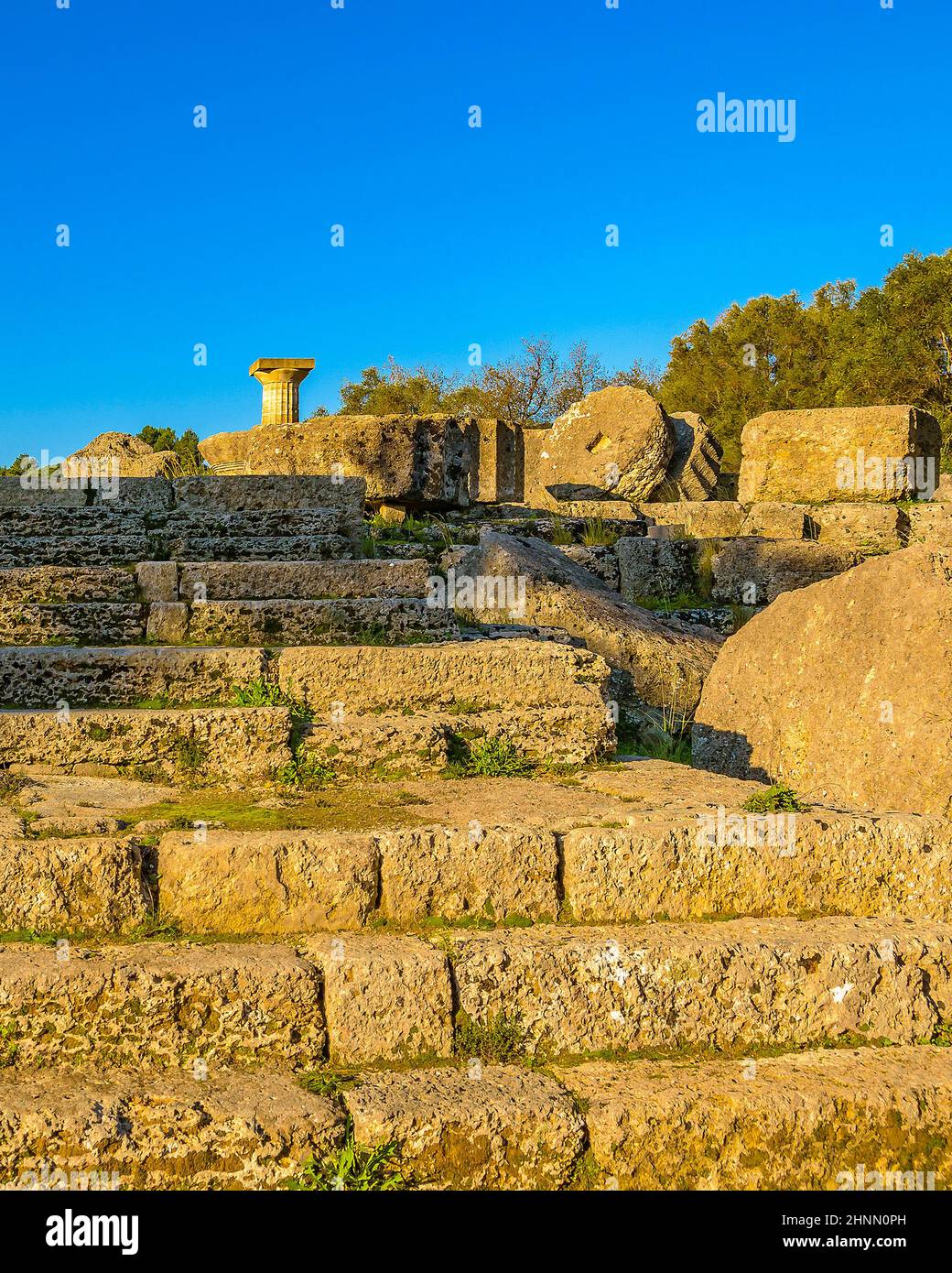 Rovine di Olympia, Peloponesse, Grecia Foto Stock