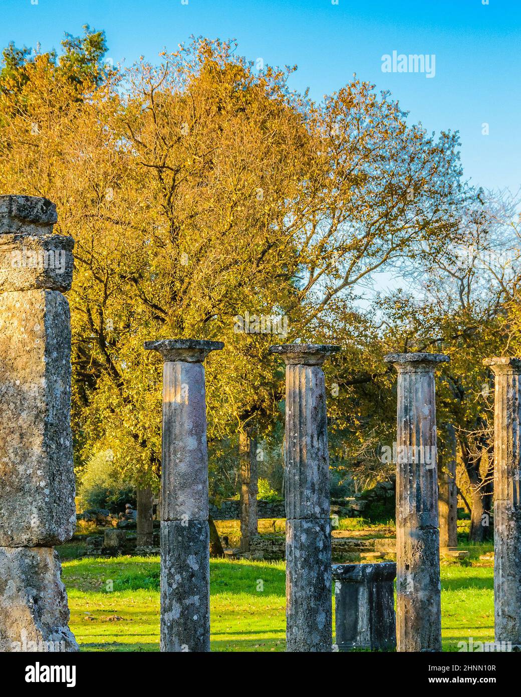 Rovine di Olympia, Peloponesse, Grecia Foto Stock