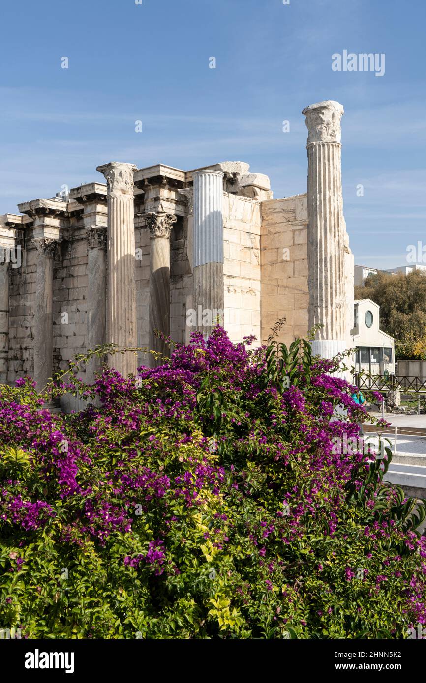 Sito archeologico della Biblioteca Adriana ad Atene, Grecia Foto Stock