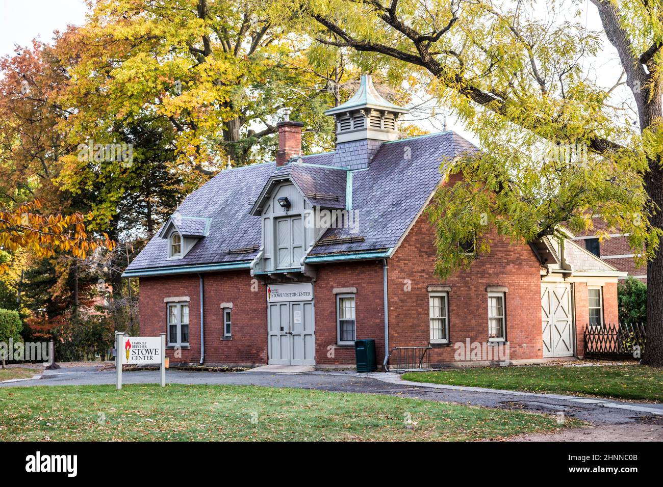 Harriet Beecher casa a Hartford, Connecticut. L'ex casa di Beecher serve oggi come museo. Foto Stock