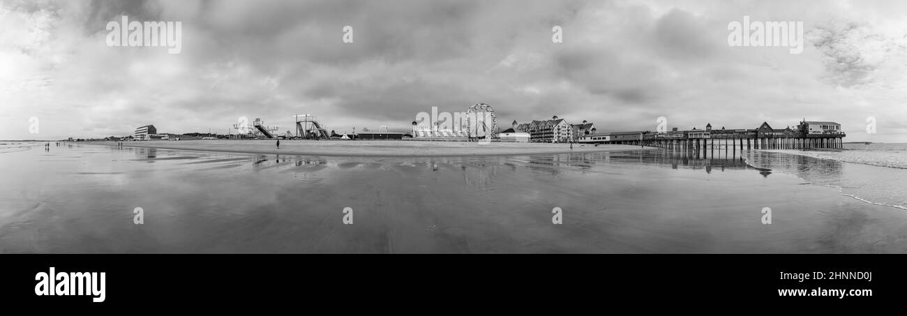 Famoso molo vecchio frutteto e parco divertimenti nella vecchia spiaggia di Orchard Foto Stock