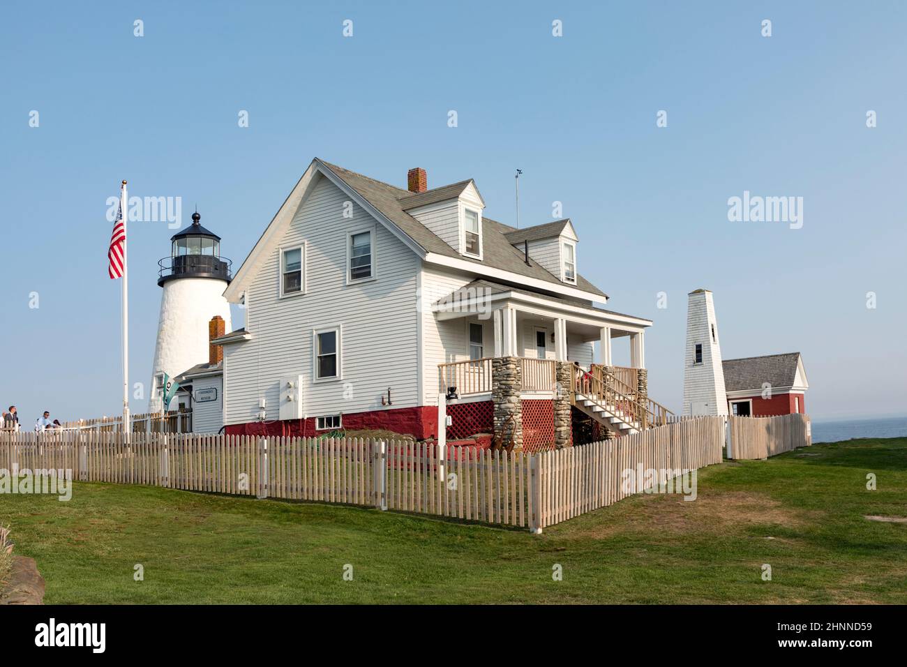 Famoso vecchio faro di Pemaquid a Bristol Foto Stock