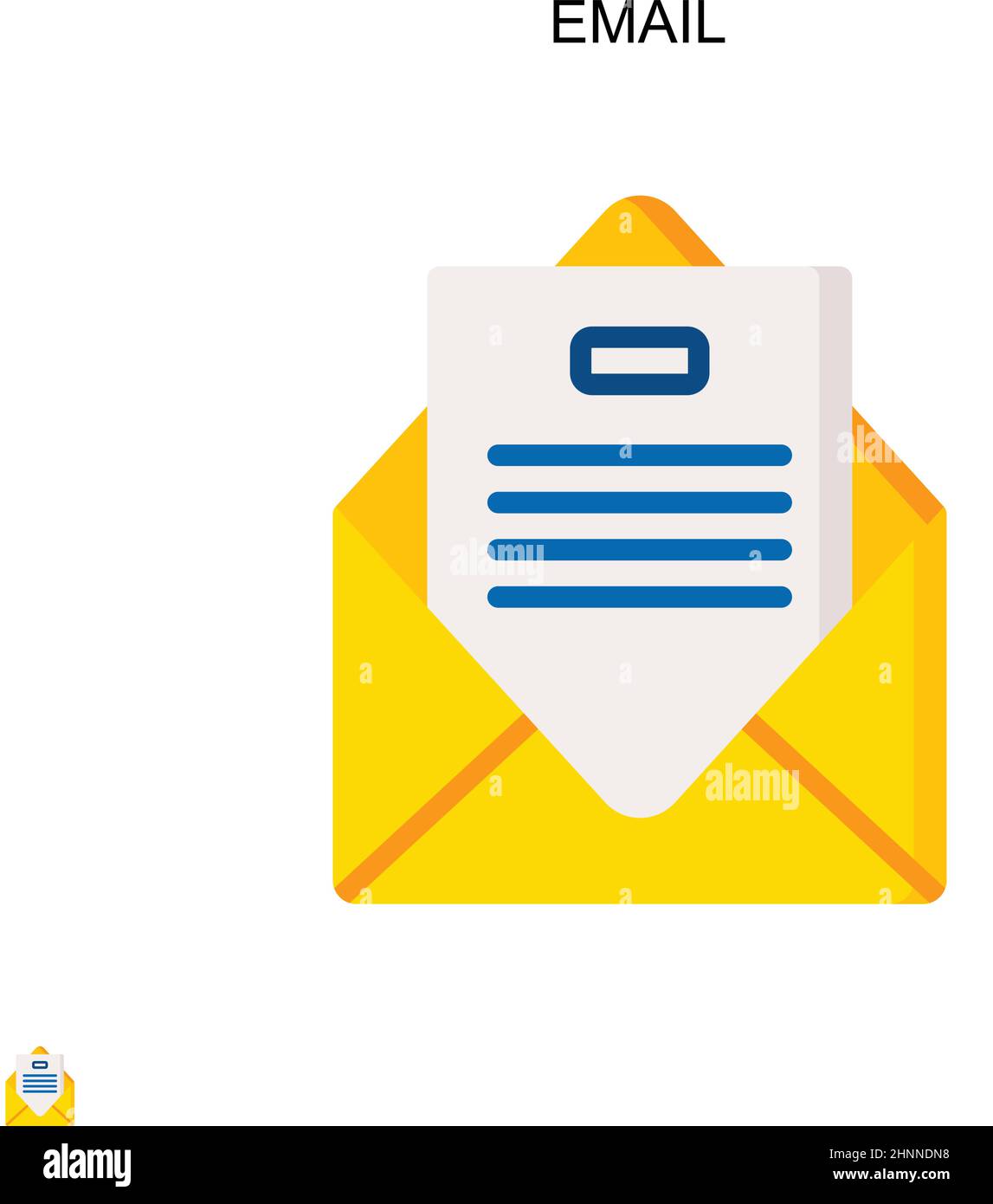 Invia tramite e-mail un'icona vettore semplice. Modello di disegno del simbolo di illustrazione per l'elemento dell'interfaccia utente mobile Web. Illustrazione Vettoriale