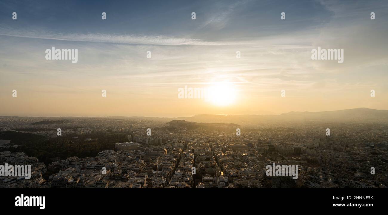 Veduta aerea di Atene, Grecia Foto Stock