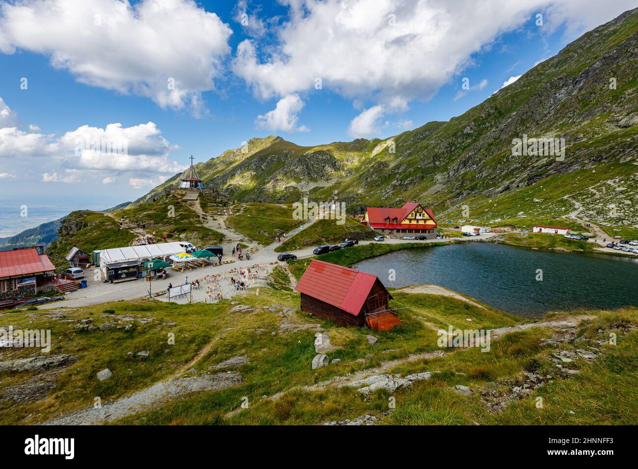 Il lago Balea nei Carpazi della Romania Foto Stock
