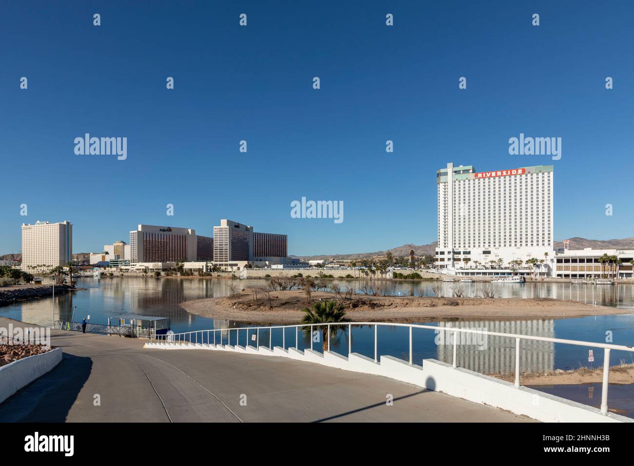 Vista della città di gioco Laughlin Foto Stock