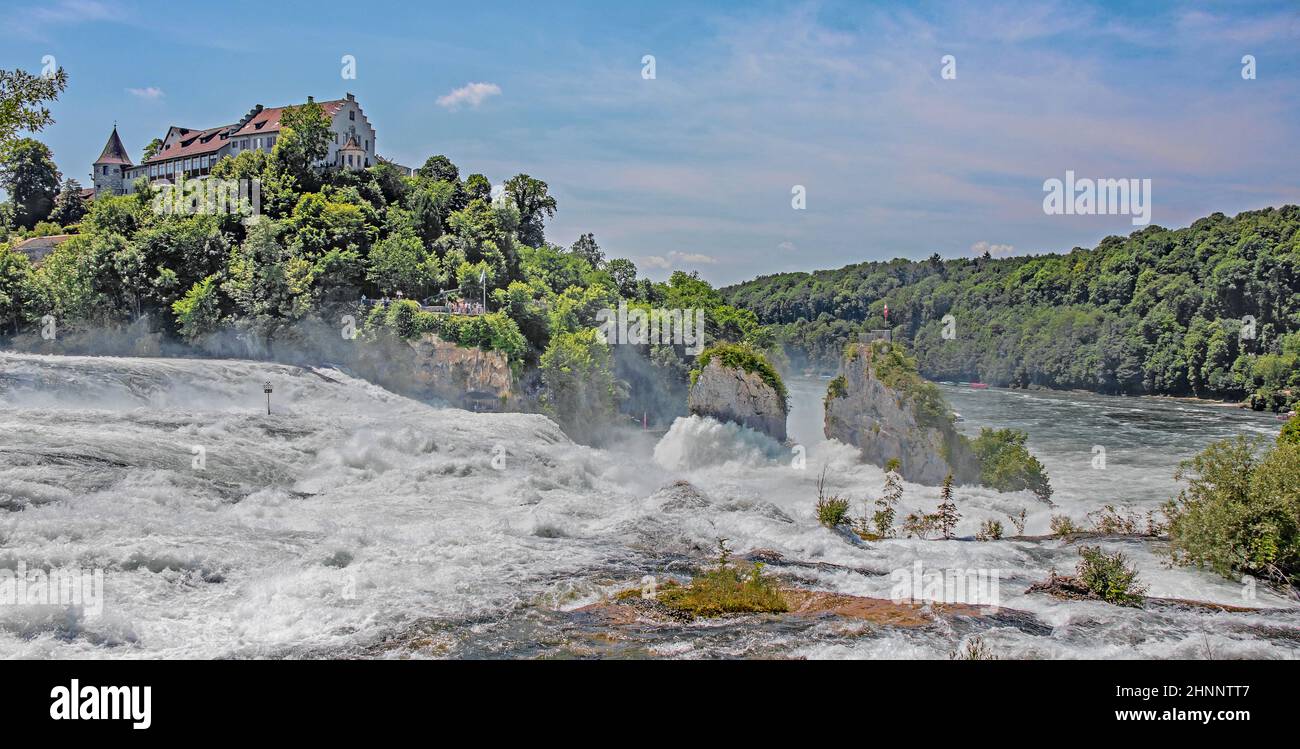 Rheinfall bei Neuhausen, Kanton Schaffhausen, Schweiz, Schloss Laufen Foto Stock