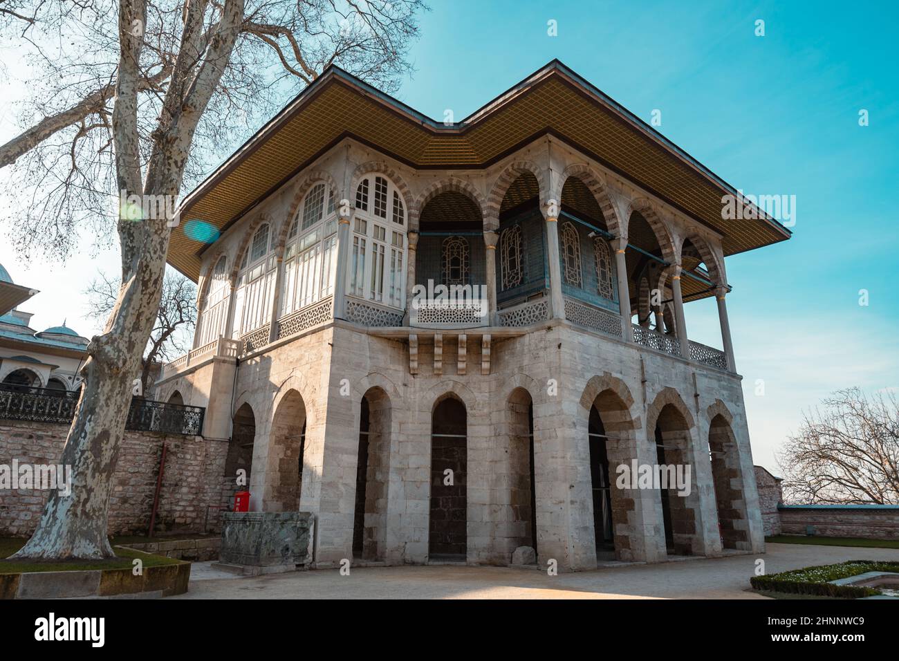 Baghdad Pavillion. Baghdad Pavillion o Bagdad Kosku nel Palazzo Topkapi. Viaggio in Turchia foto di sfondo. Foto Stock