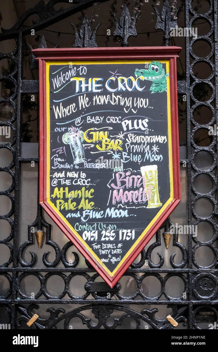 Ingresso al Croc nel quartiere Cavern di Liverpool Foto Stock
