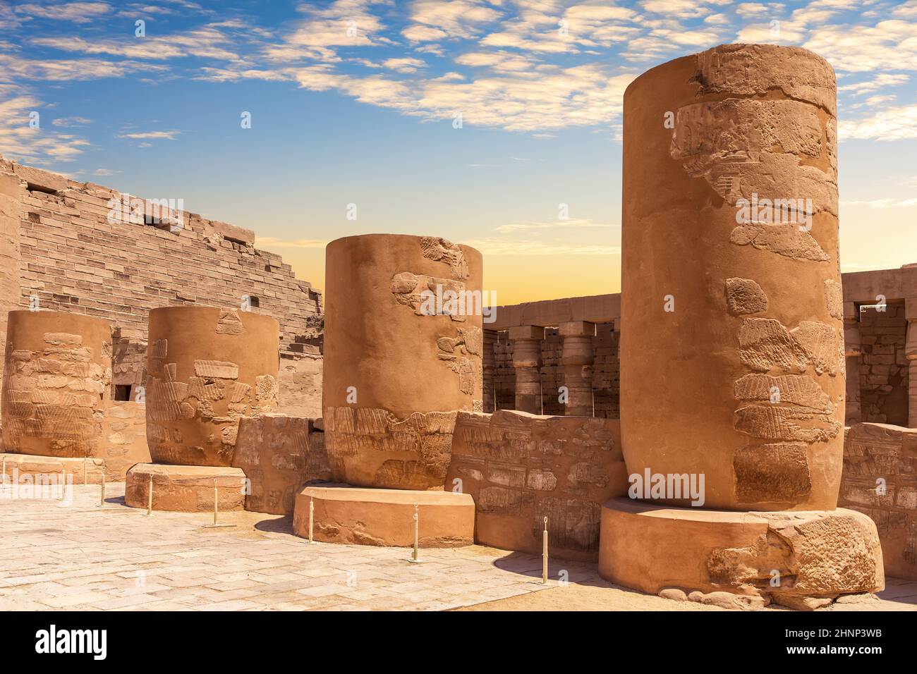 Ramesses III Tempio di Karnak, Luxor, Egitto Foto Stock