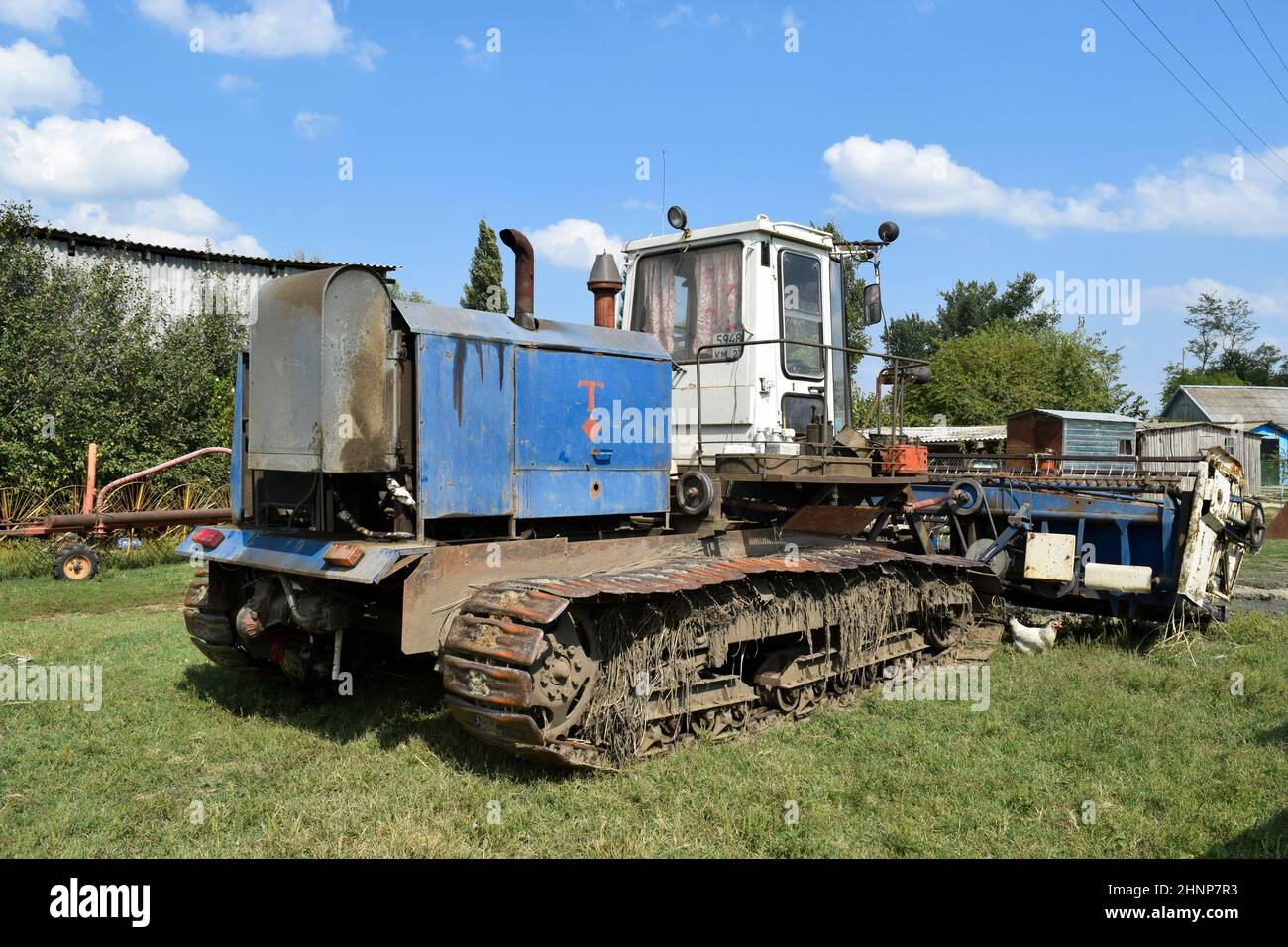 Trebbiatrici mietitrebbia. Macchine agricole. Foto Stock