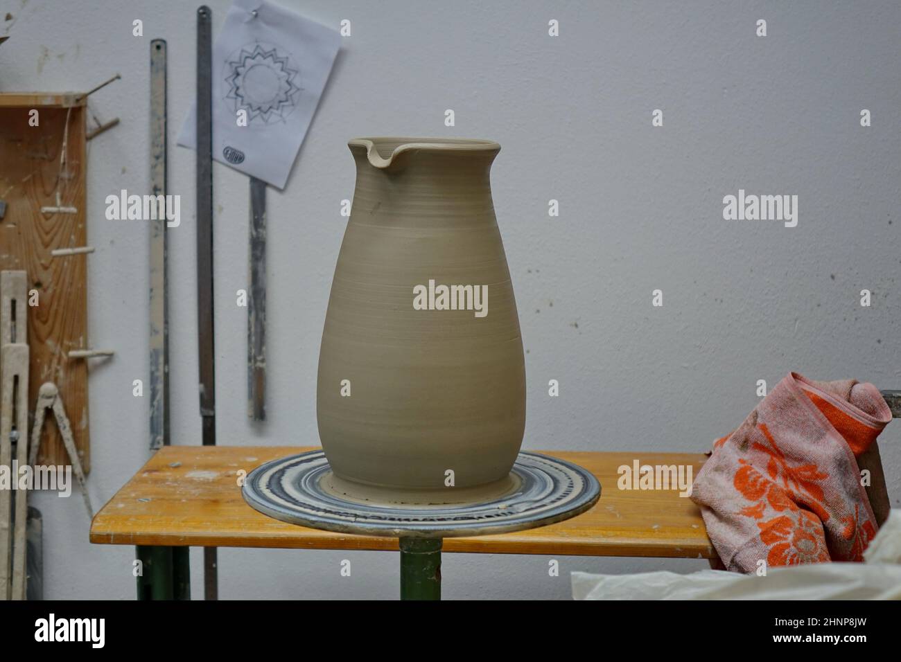 lavoro, ceramica, ceramica ruota Foto Stock