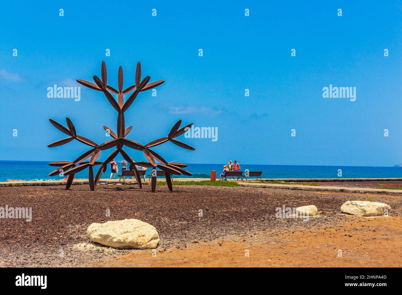 Paesaggio Playa de las Americas Canary Isole spagnole Tenerife Africa. Foto Stock