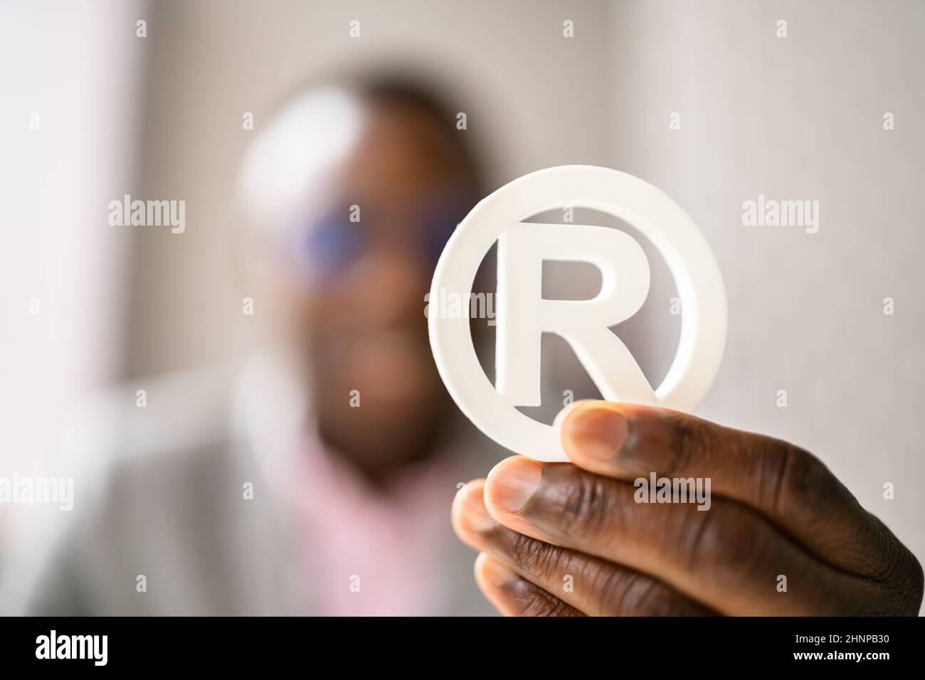 Registrare il simbolo e il logo del copyright del marchio. Protezione dei diritti Foto Stock
