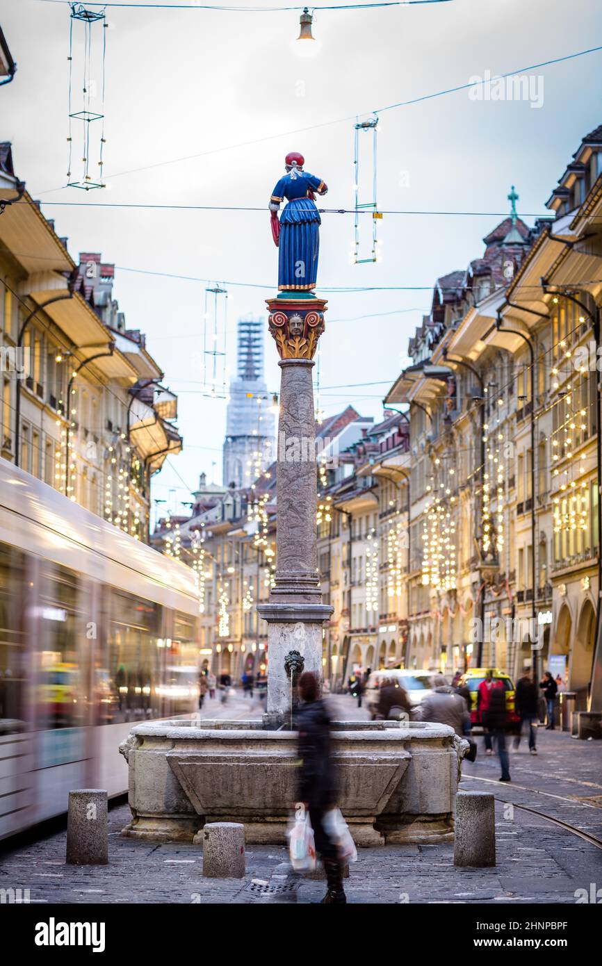 Berna, Svizzera - strade, viste e dettagli Foto Stock
