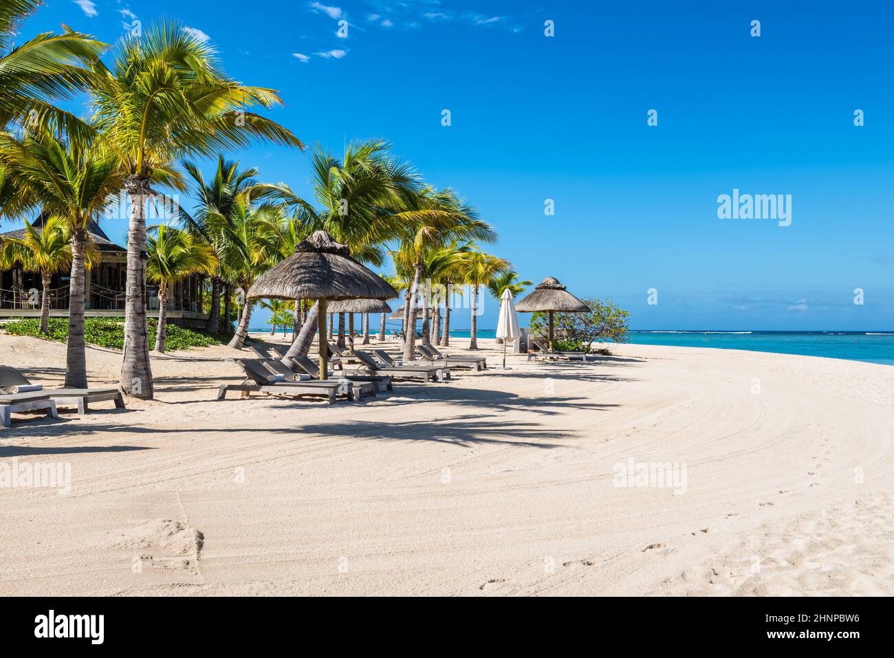 Vacanze rilassanti nel paradiso tropicale. Isola Mauritius. Foto Stock