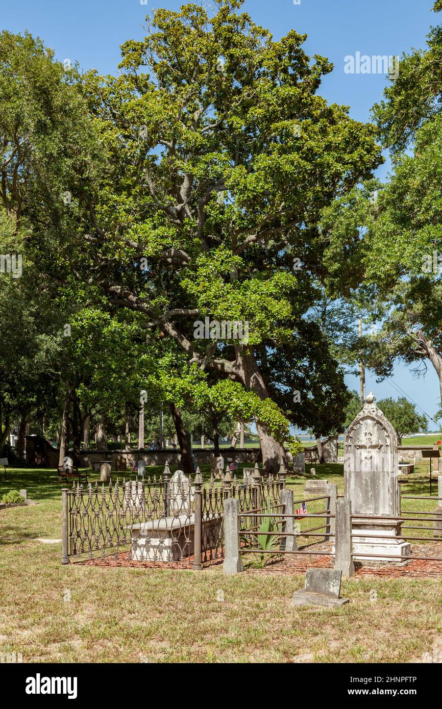 Antico cimitero storico a Sankt Augustine, USA Foto Stock