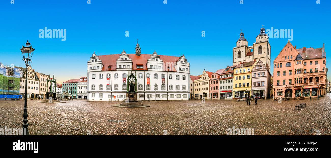 La piazza principale di Luther City Wittenberg in Germania Foto Stock