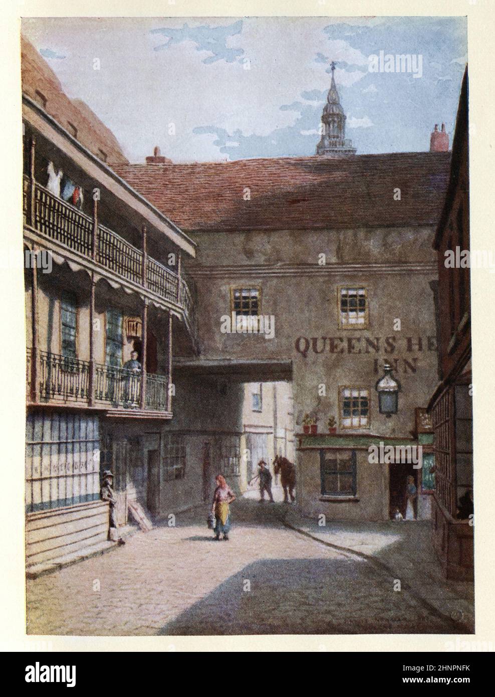 Old London, Queen's Head Inn, Southwark, 1883. Philip Norman Foto Stock