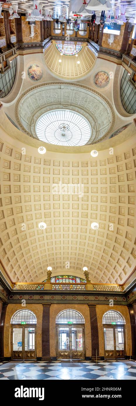 Soffitto colorato decorato del casinò a Wiesbaden Foto Stock