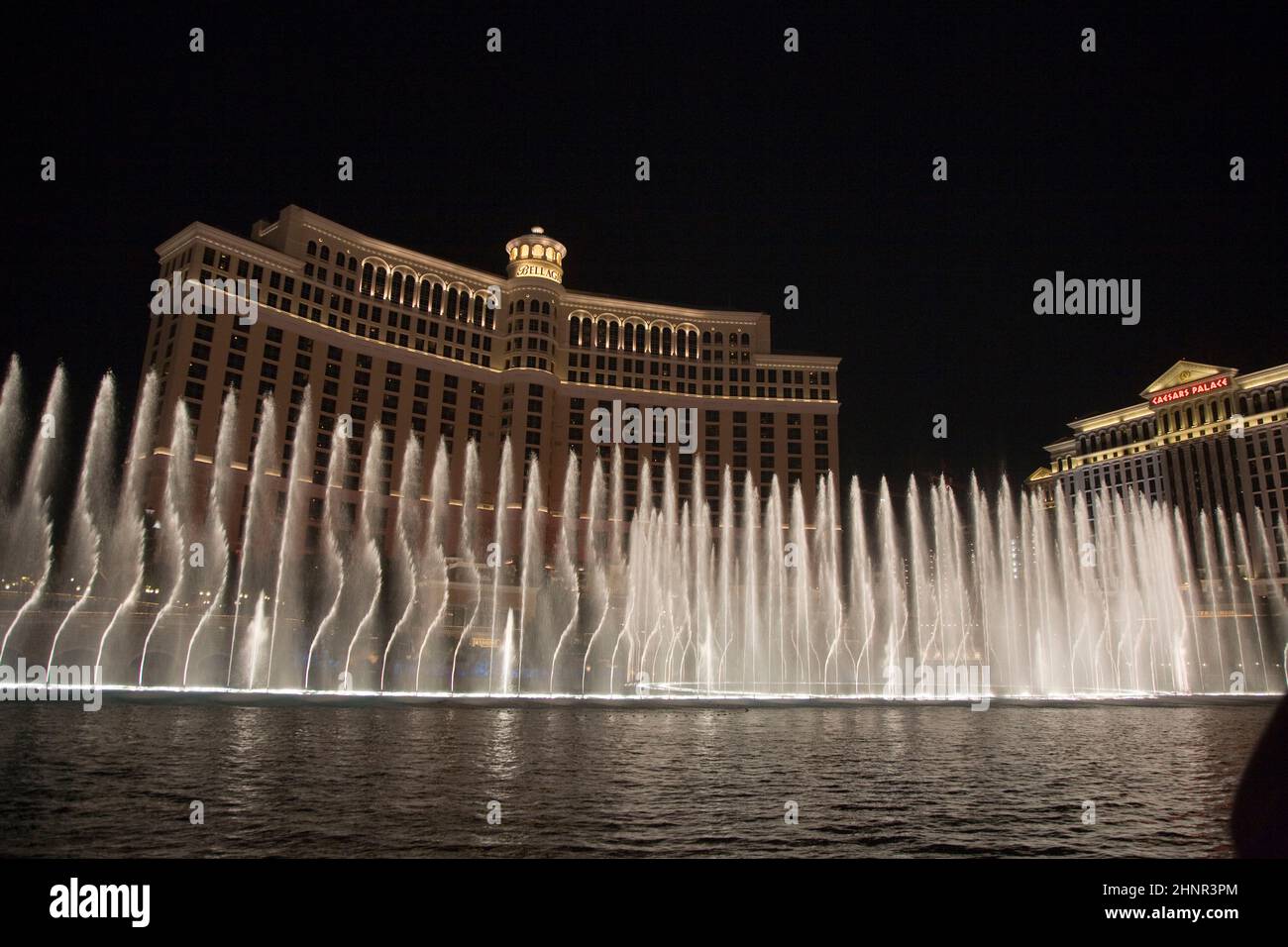 Las Vegas Bellagio Hotel Casino, con il suo famoso spettacolo di fontane Foto Stock