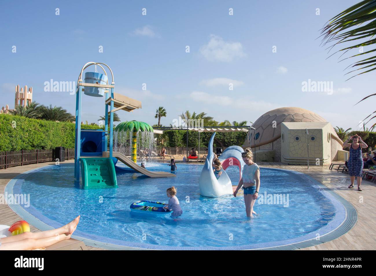 Piscina per bambini al Rui Funana Hotel, Santa Maria, SAL, República de Cabo (Capo Verde) Foto Stock
