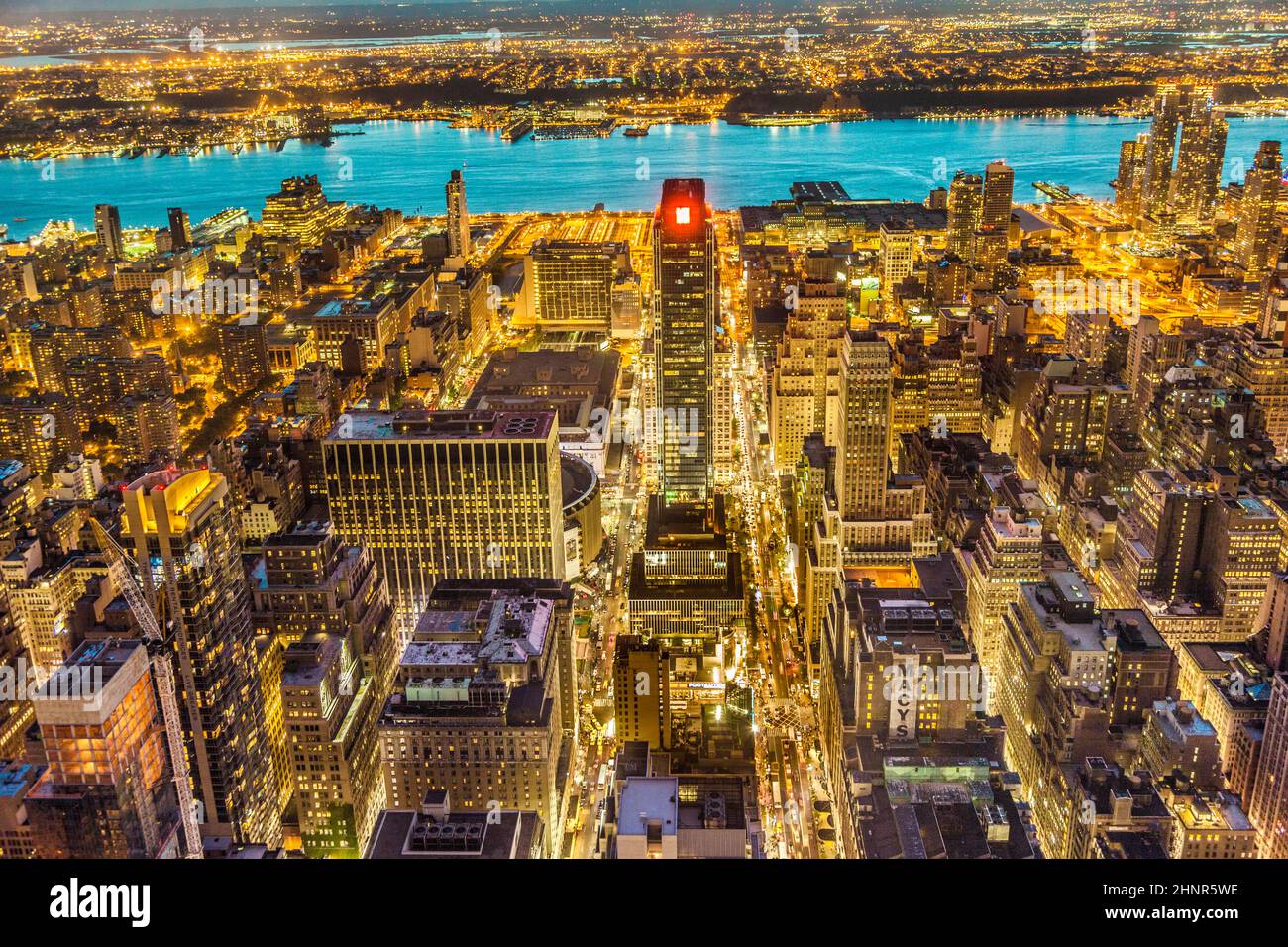 New York di notte dall'Empire state Building Foto Stock