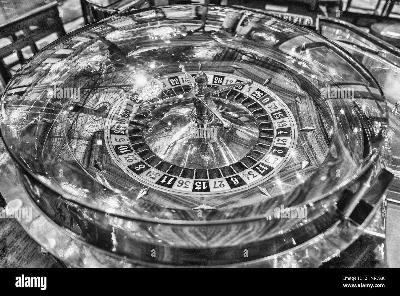 Roulette classica con messa a fuoco selettiva per effetto bokeh Foto Stock