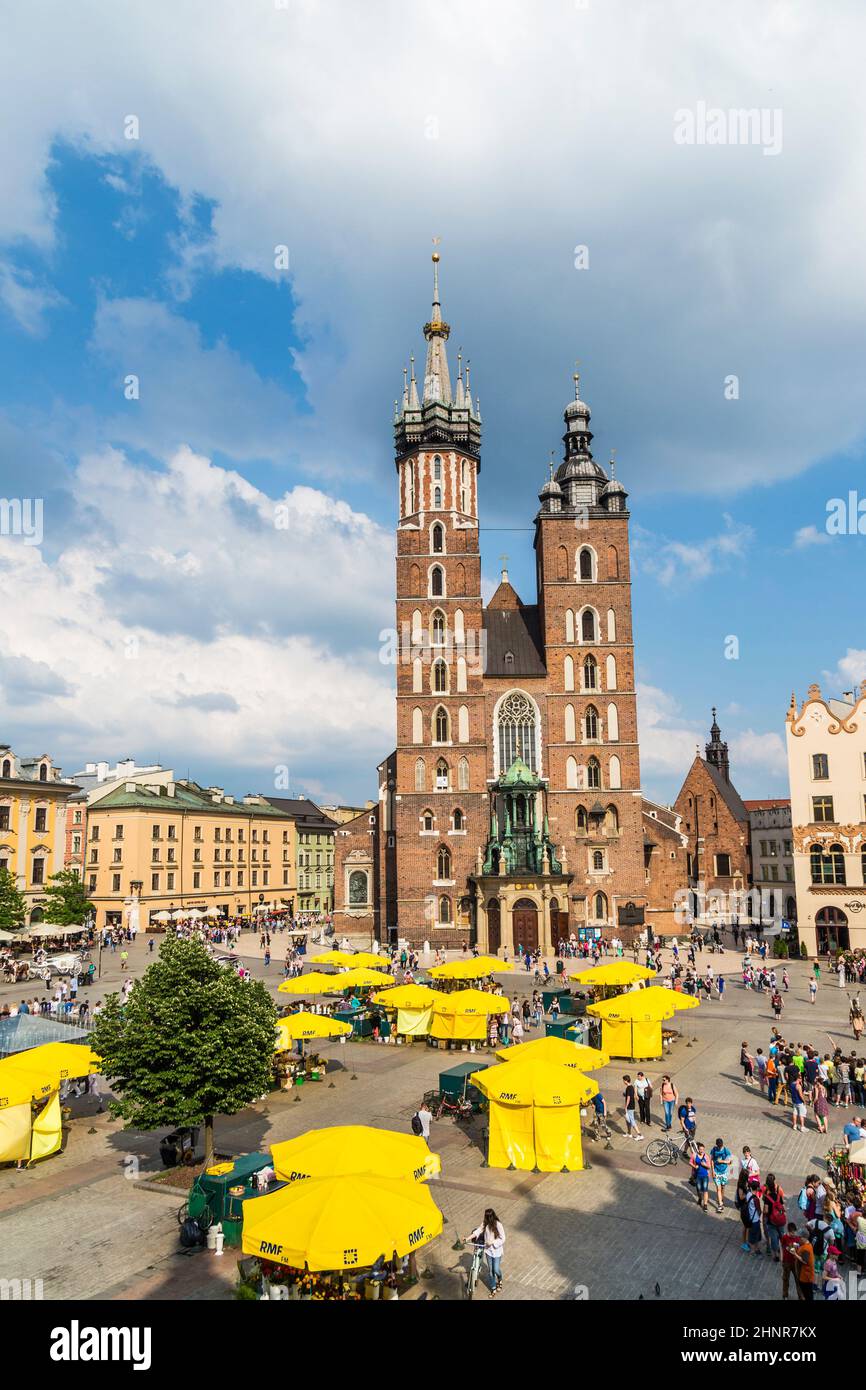 Mariacki chiesa, Chiesa di nostra Signora a Cracovia Foto Stock