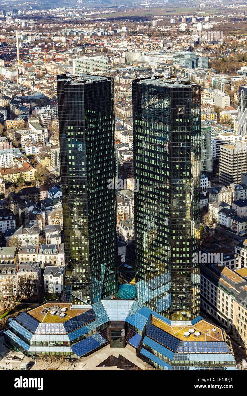 Vista delle Twin Towers della Deutsche Bank Foto Stock