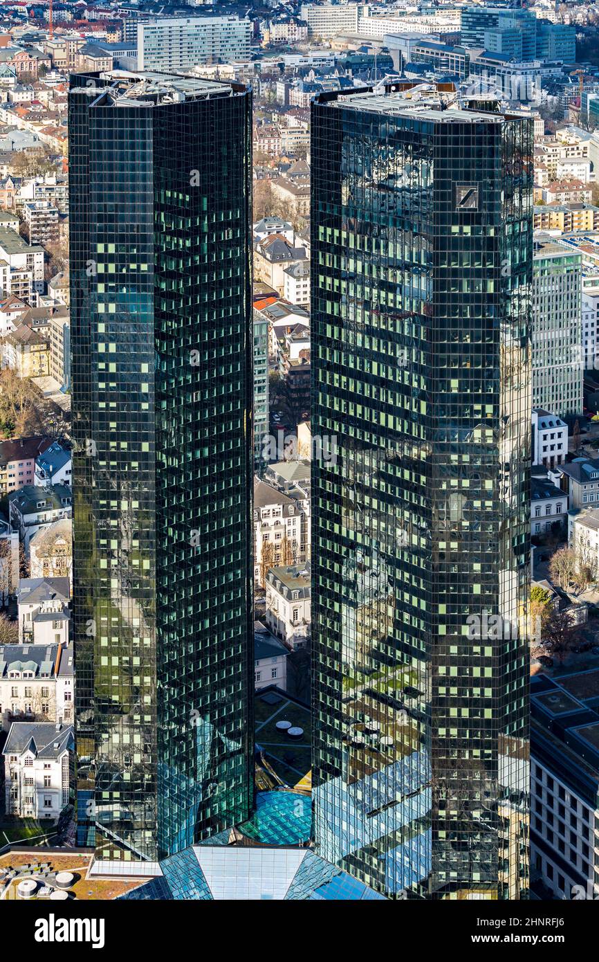 Vista delle Twin Towers della Deutsche Bank Foto Stock