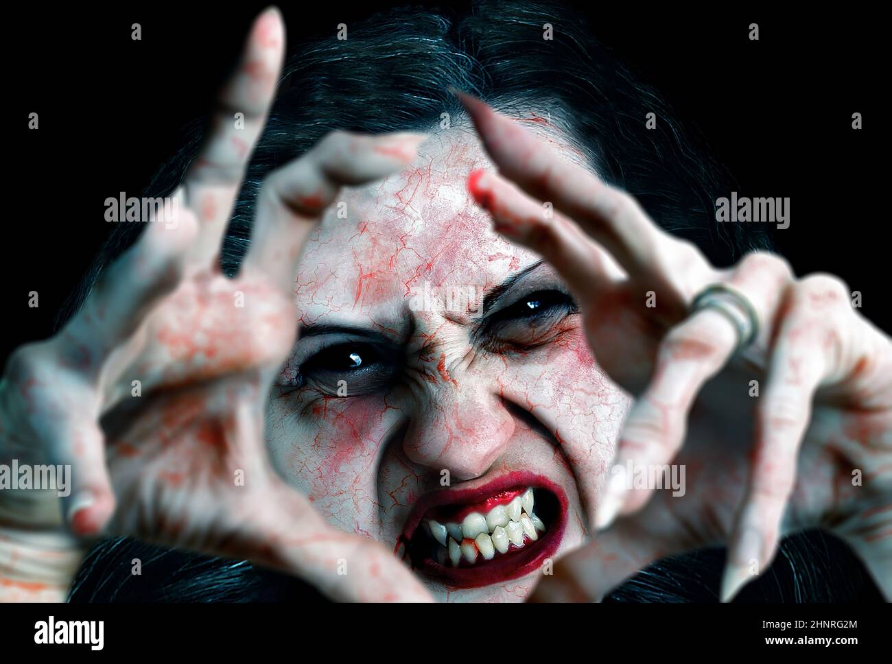 Femmina paura notte terrore Ghoul Foto Stock